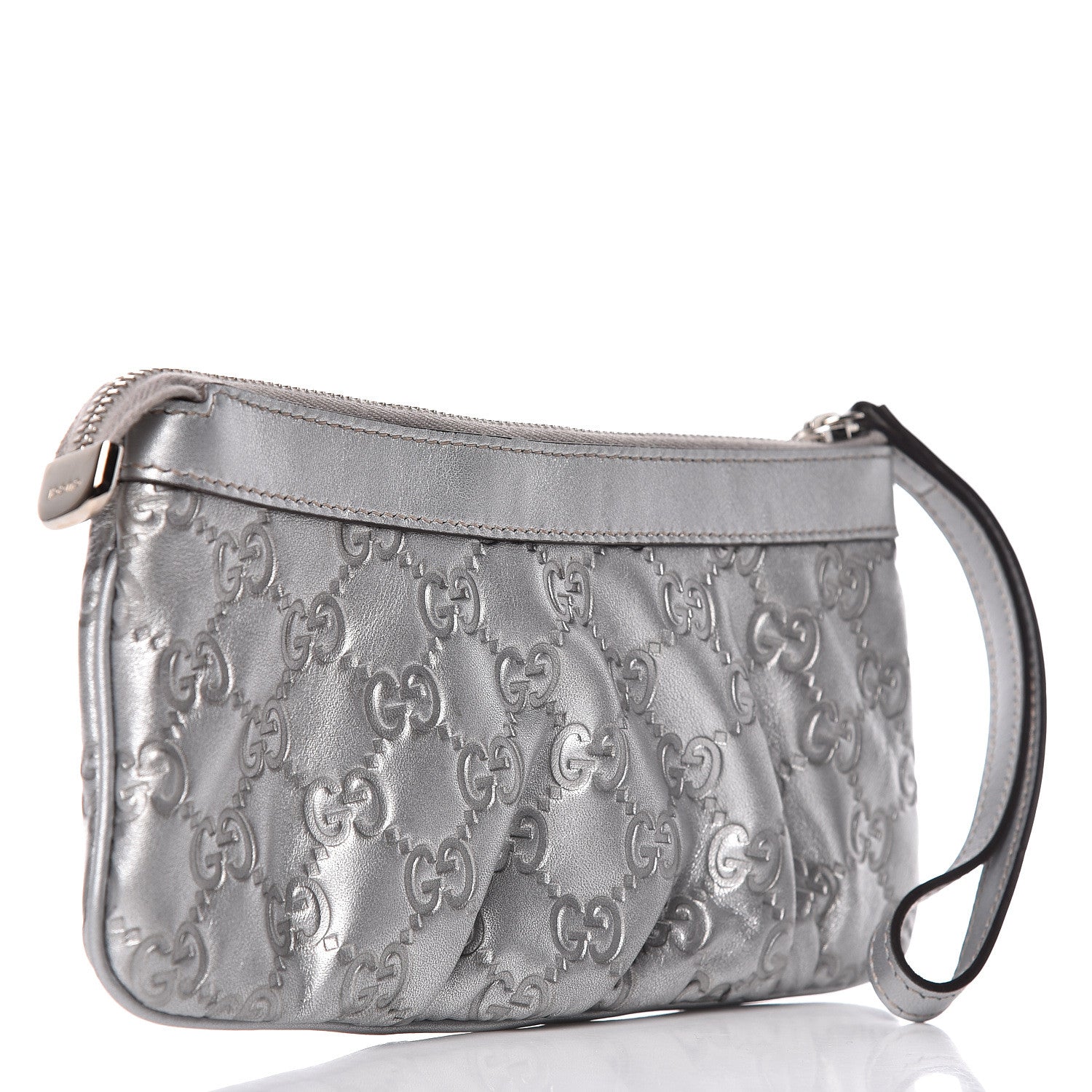 Gucci Guccissima New Britt Wristlet Silver 3 of 7