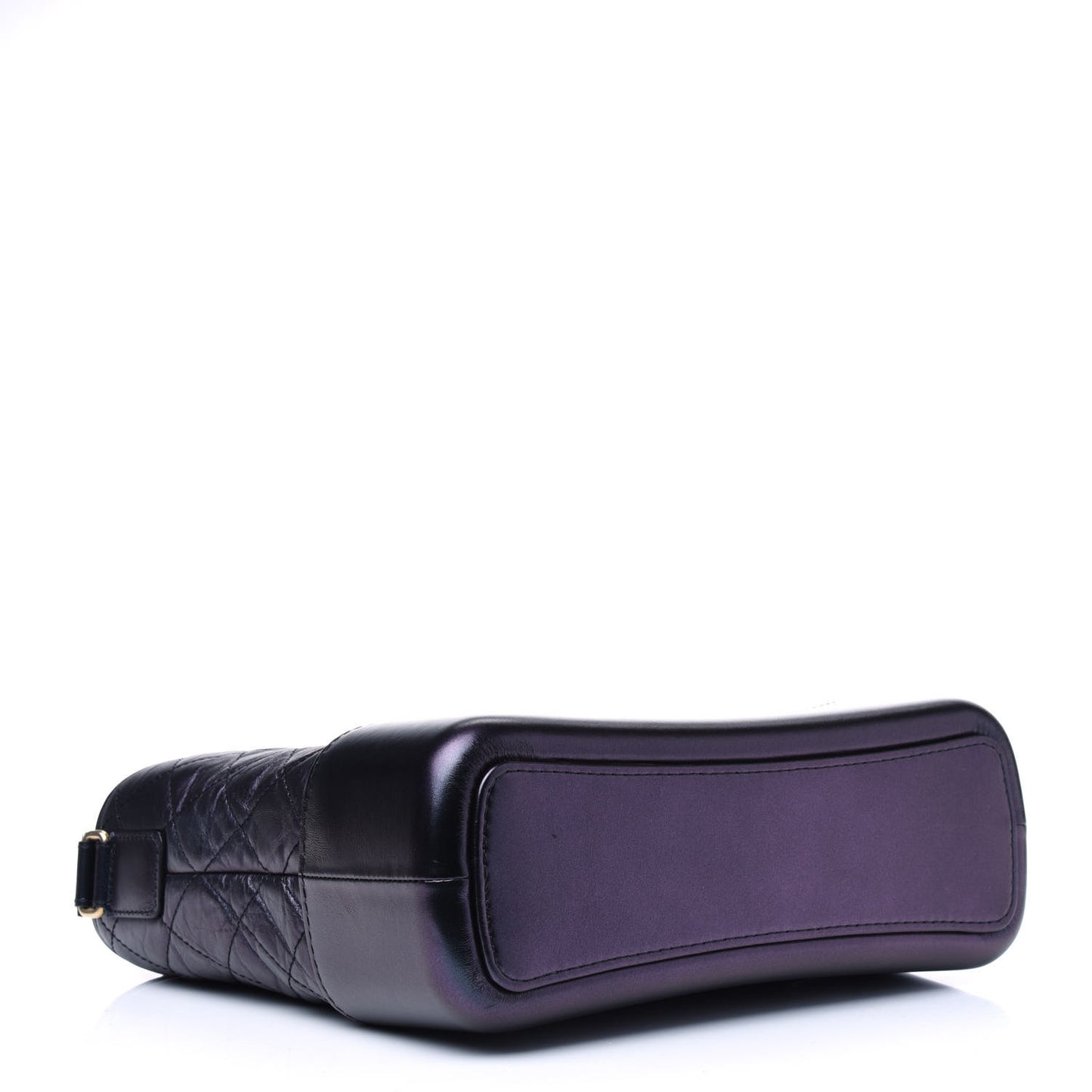 Iridescent Aged Calfskin Quilted Medium Gabrielle Hobo Black