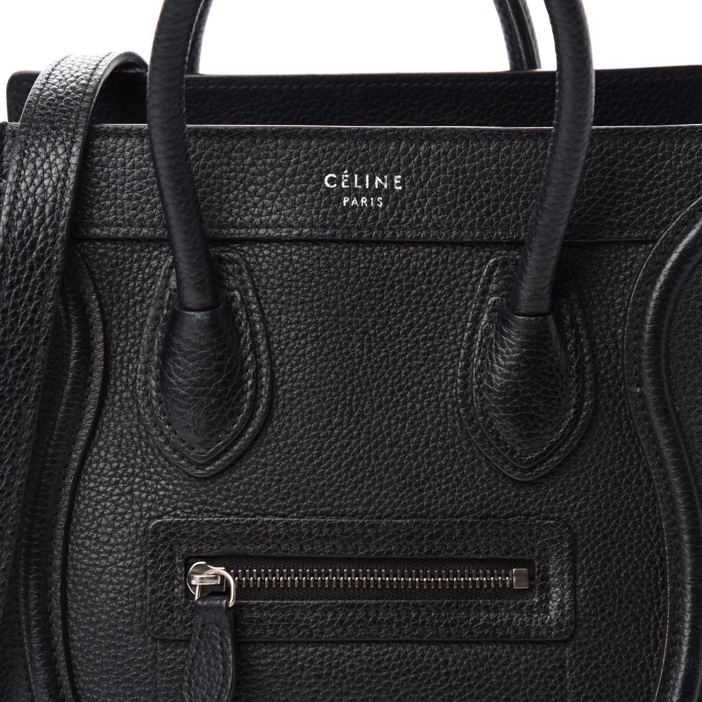 Drummed Calfskin Nano Luggage Black