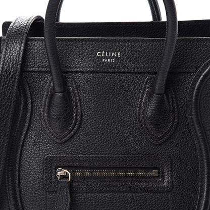 Celine Drummed Calfskin Nano Luggage Black 13 of 13