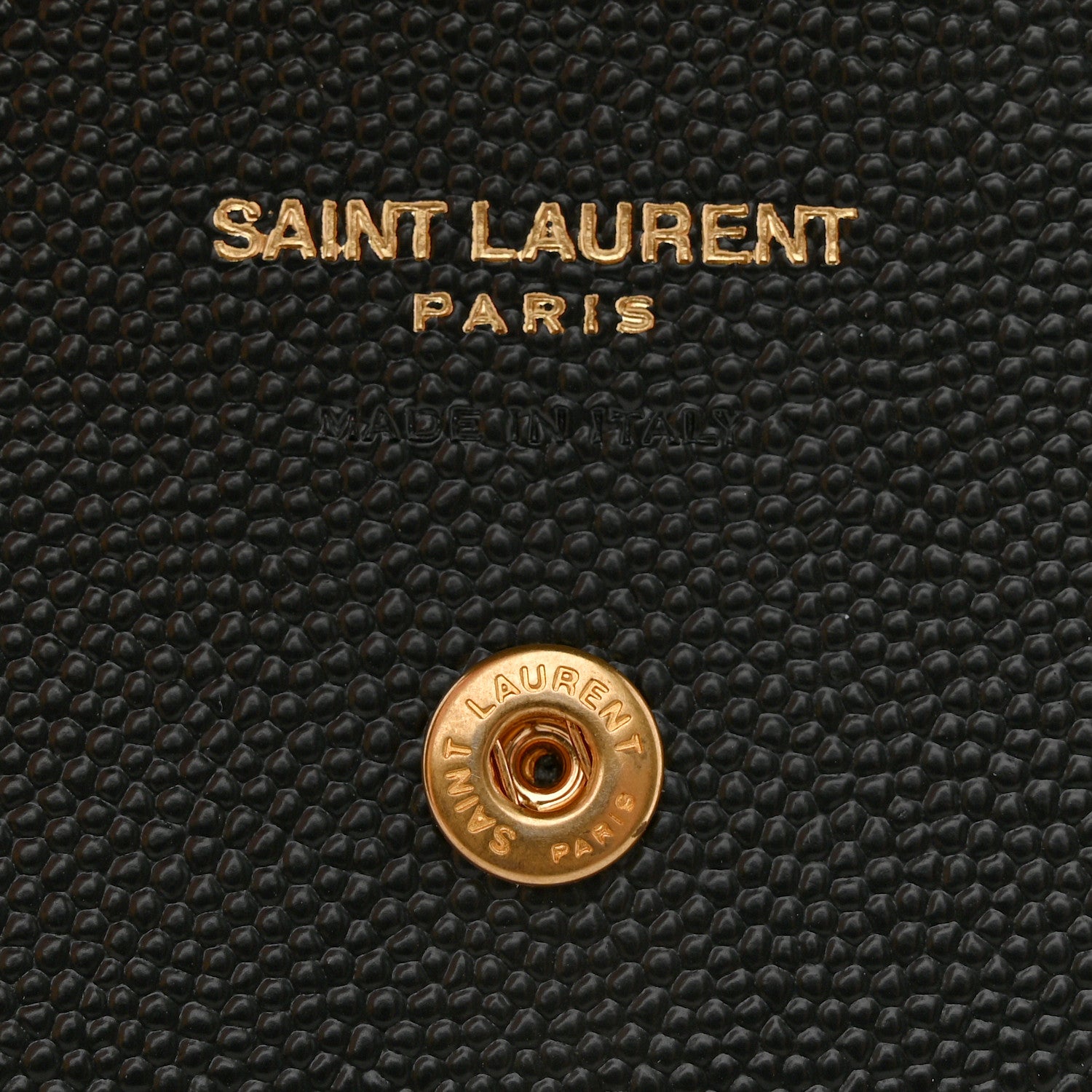 Saint Laurent Grain De Poudre Matelasse Chevron Monogram Flap Card Case Black 6 of 8