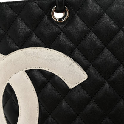 Chanel Calfskin Quilted Large Cambon Tote Black White 12 of 12