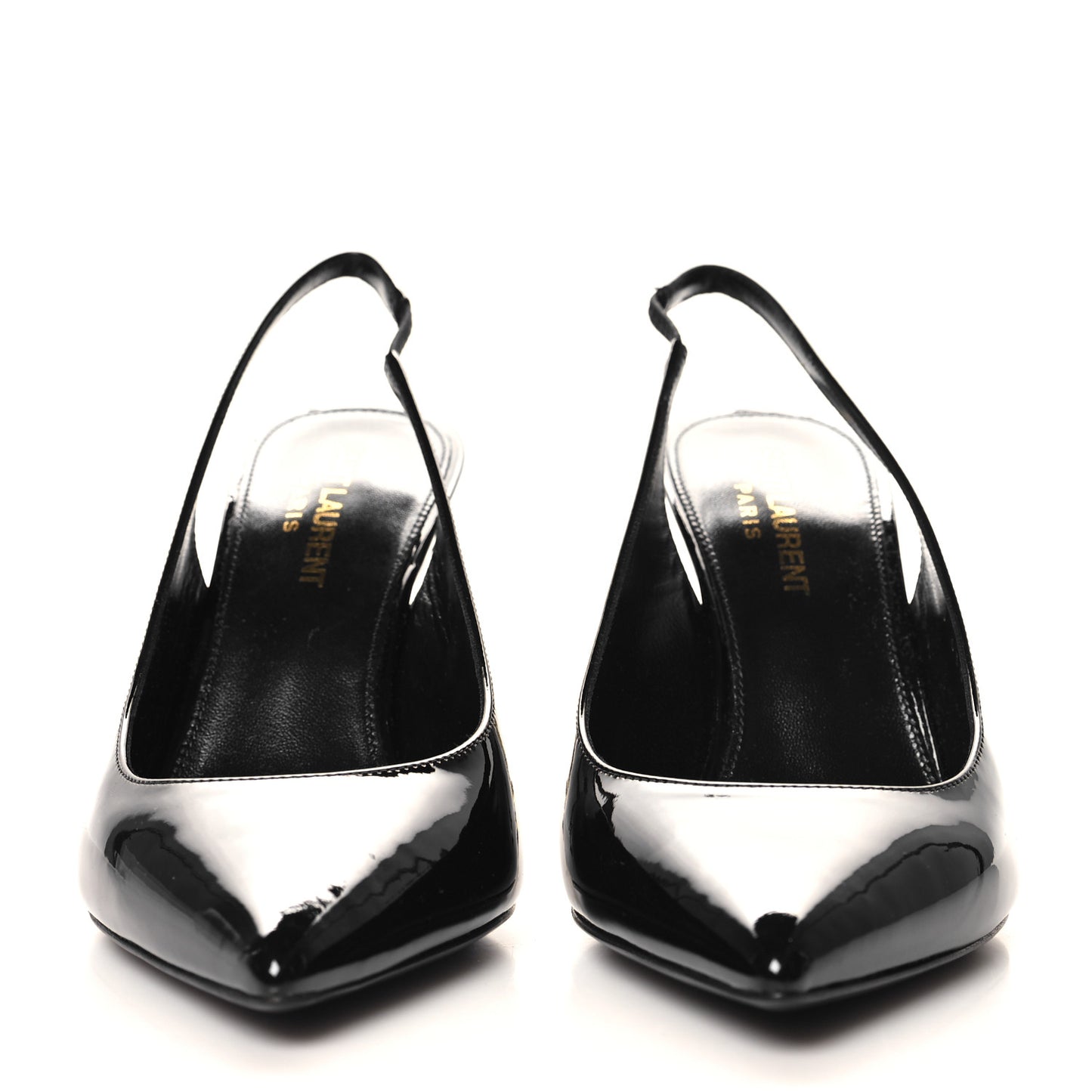 Patent Opyum 85 Slingback Pumps 36.5 Black Gold