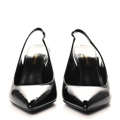 Saint Laurent Patent Opyum 85 Slingback Pumps 36.5 Black Gold 3 of 10