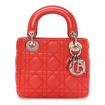 Christian Dior Lambskin Cannage Mini Lady Dior Red 1 of 11