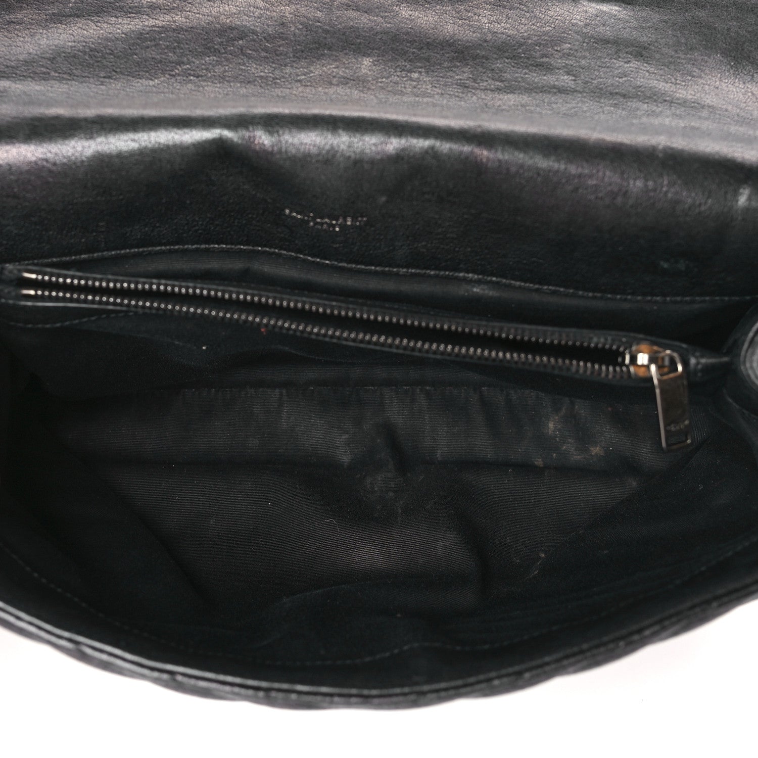 Saint Laurent Sheepskin Matelasse Chevron Monogram Large College Satchel Black 5 of 10