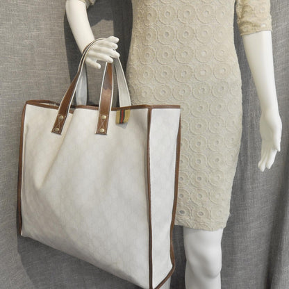 Gucci GG Plus Monogram Large Signature Web Loop Tote White 3 of 9