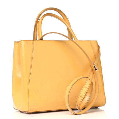 Fendi Vitello Vernice Camoscio Petite 2Jours Tote Alchemy Yellow 2 of 11