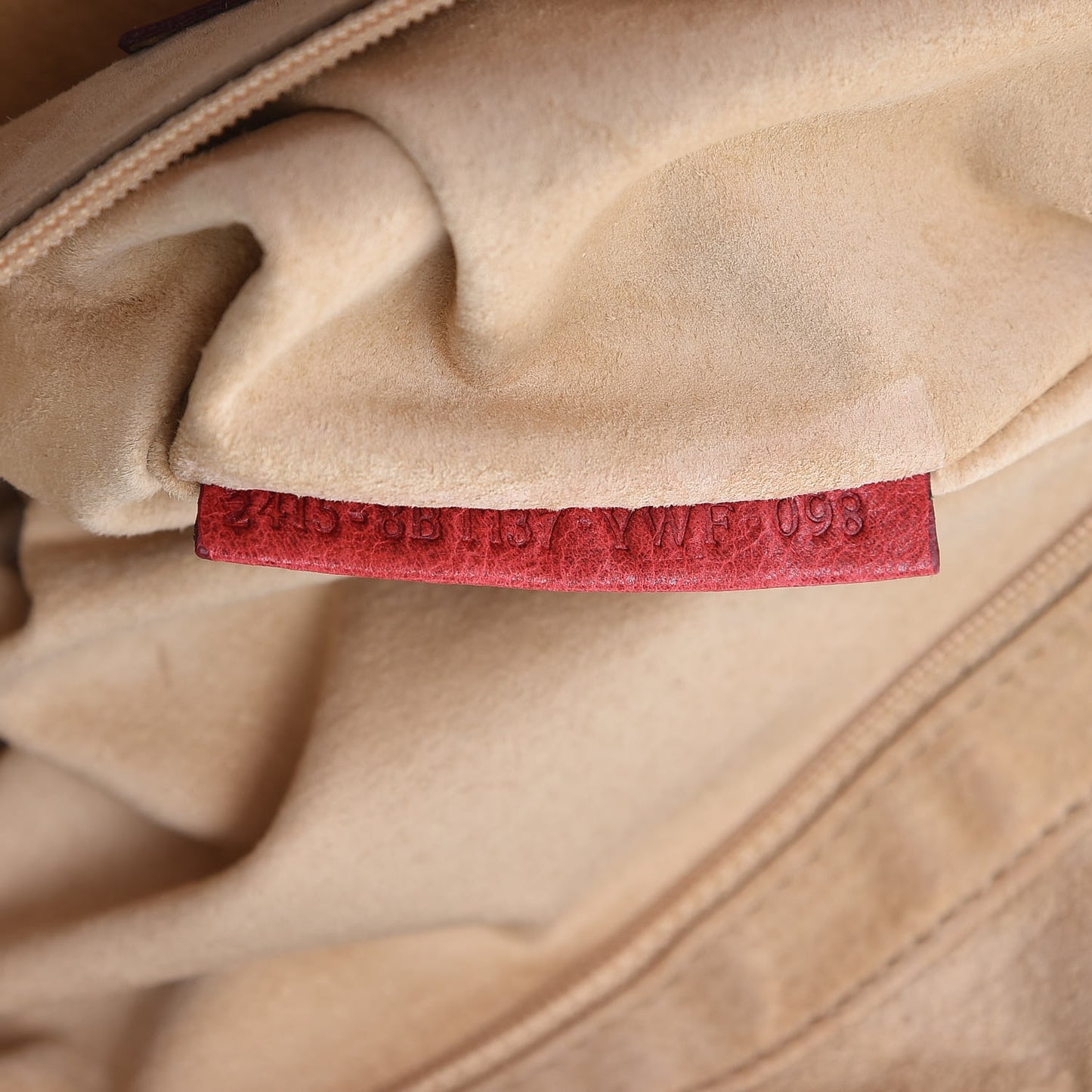 Calfskin Whipstitch Baguette Red
