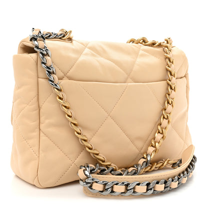 Chanel Goatskin Quilted Large Chanel 19 Flap Beige 3 of 10