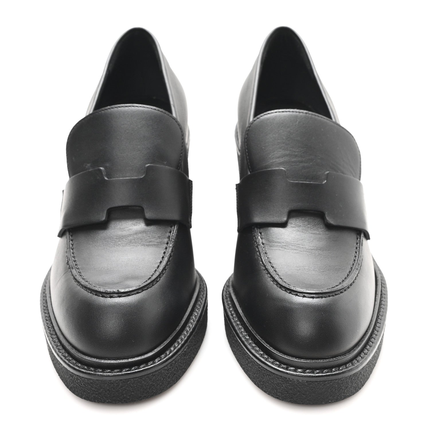 Hermes Calfskin Didi 70 Loafers 38 Black 3 of 9
