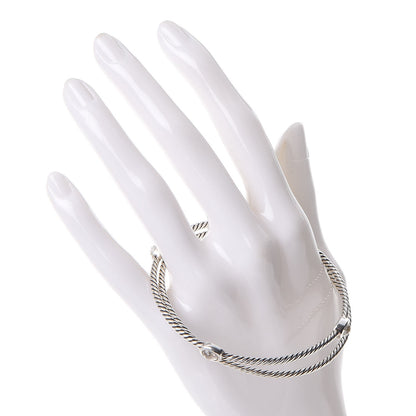 David Yurman Sterling Silver Crystal Color Classics Cable Bangle Bracelet Set of 2 2 of 8