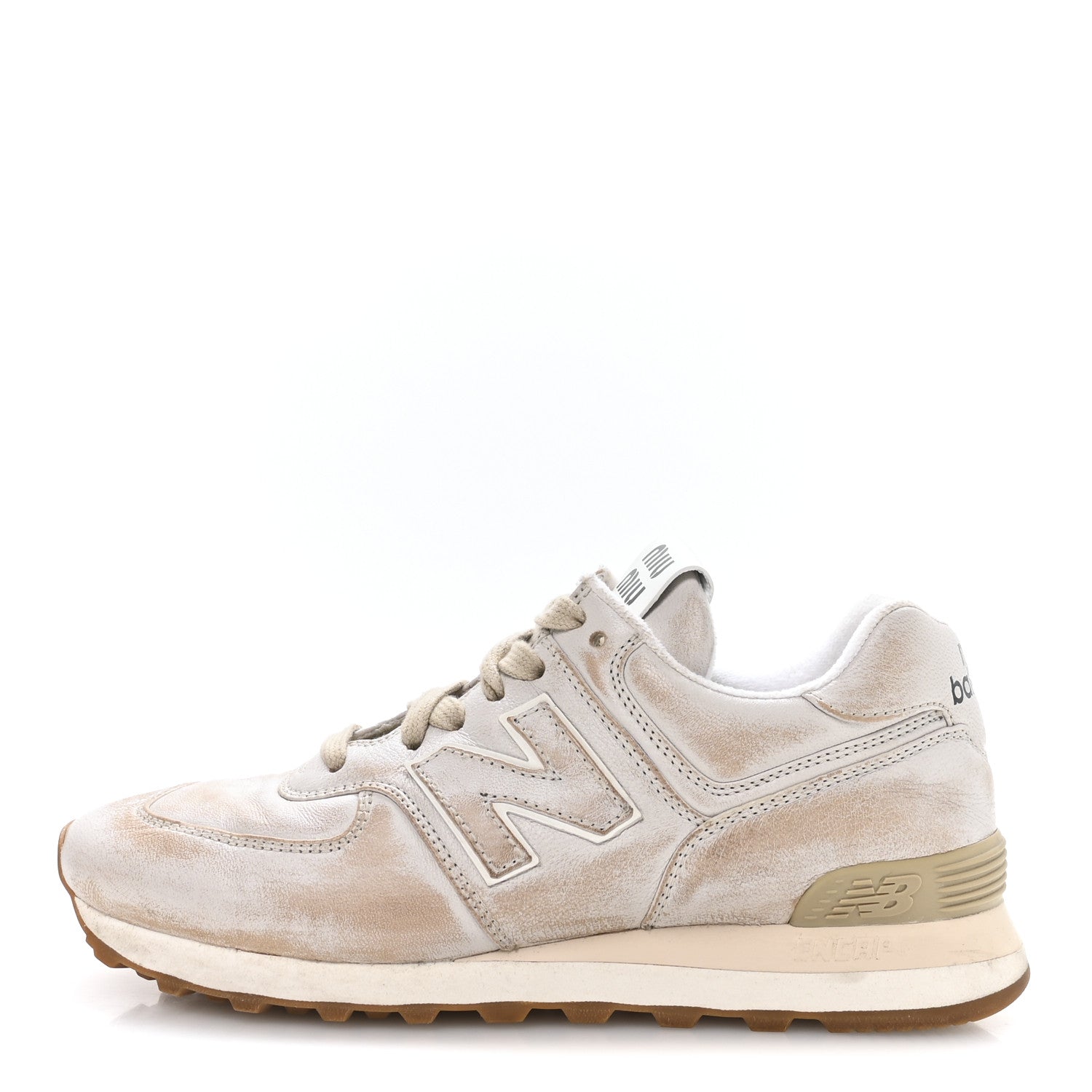 Miu Miu X NEW BALANCE Distressed Nappa  574 Sneakers 37.5 White 1 of 7