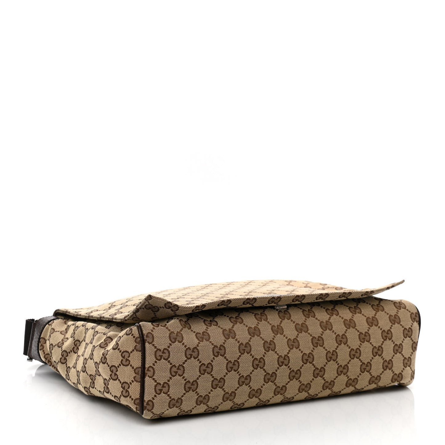 GG Monogram Medium Flap Messenger Bag Beige Dark Brown