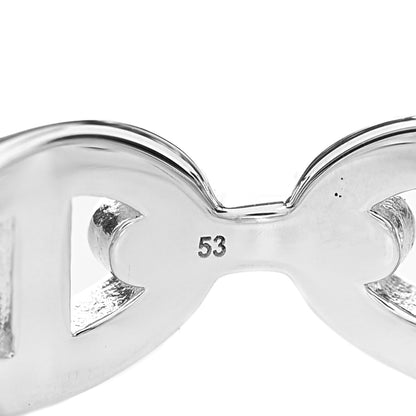 Hermes Sterling Silver PM Chaine d'Ancre Enchainee Band Ring 53 6.5 6 of 8
