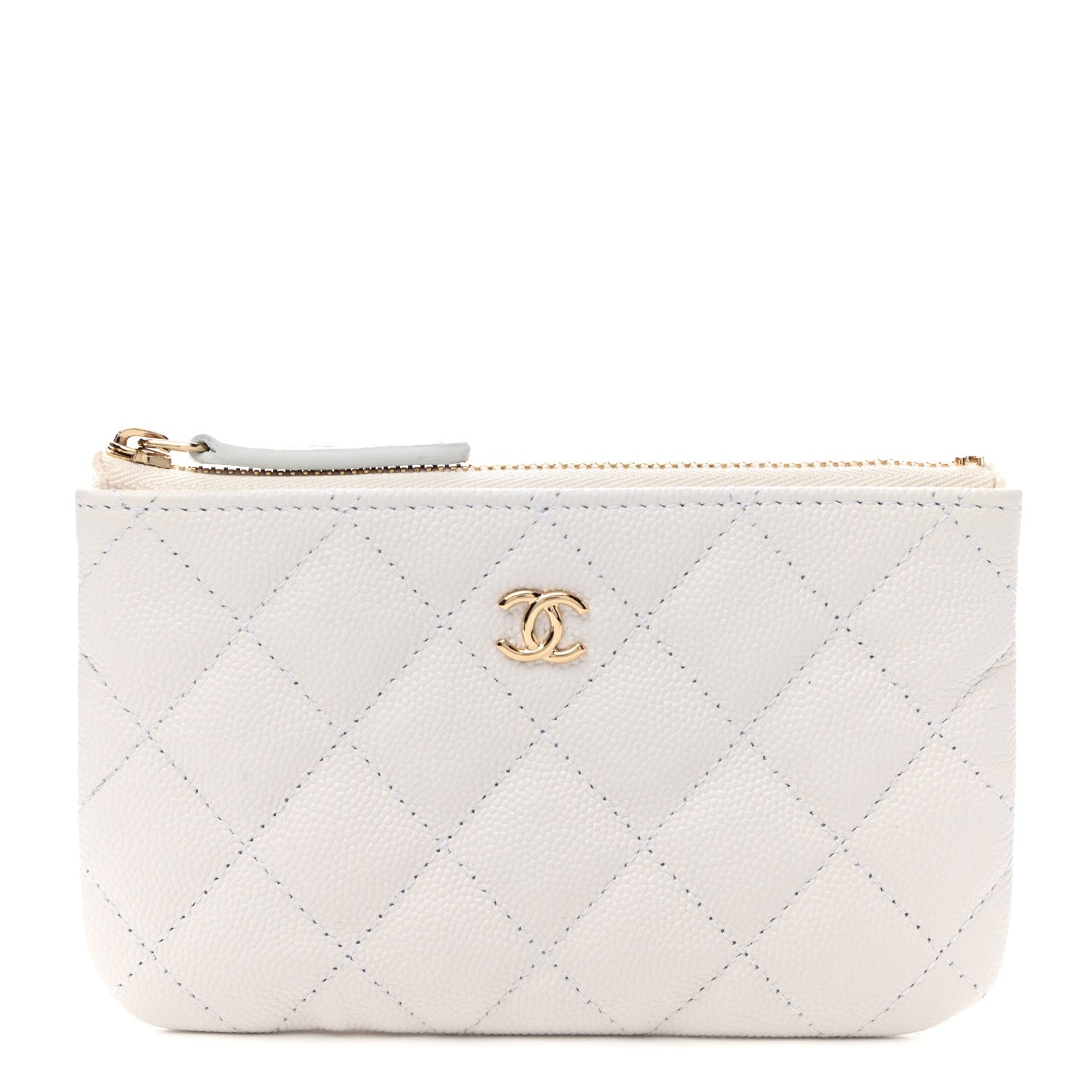 Chanel Caviar Quilted Small Cosmetic Case White 1 of 8