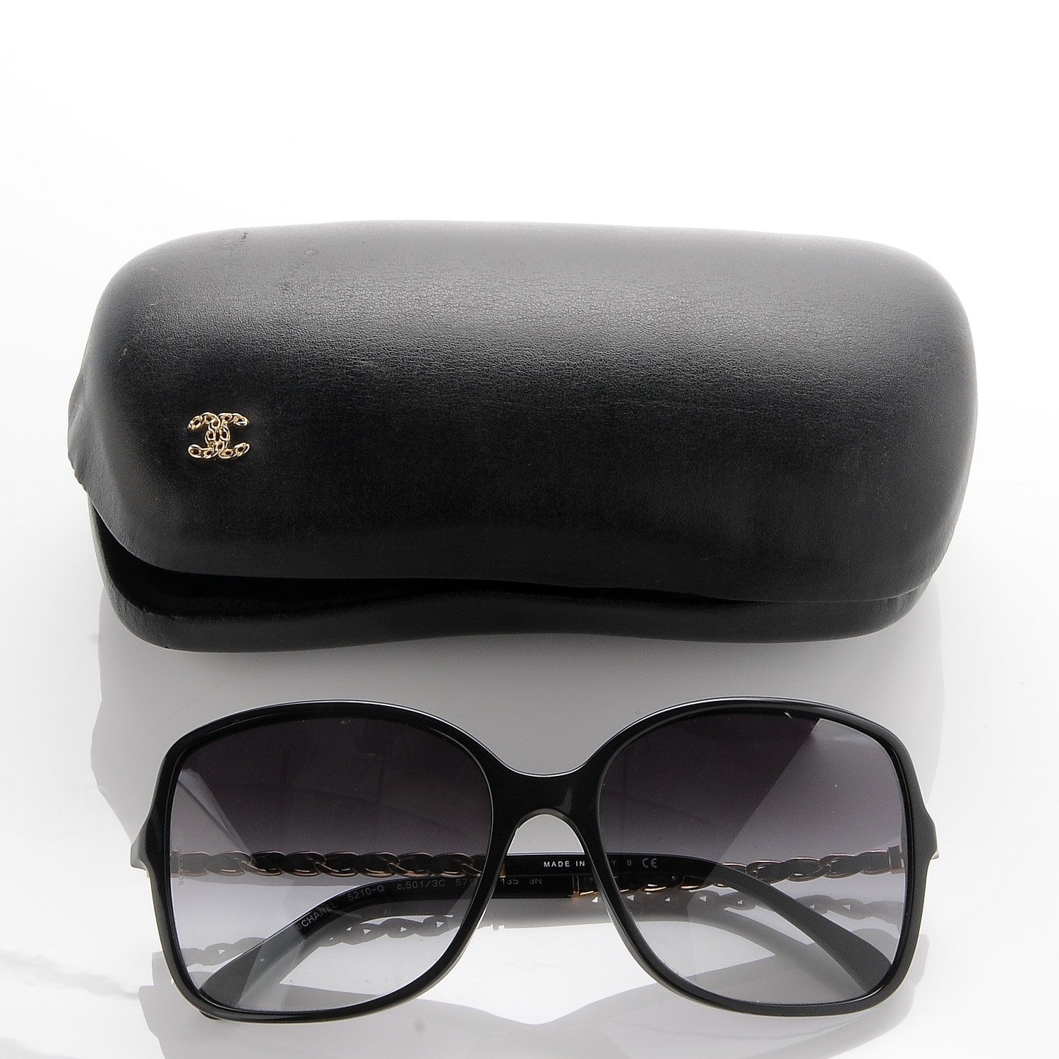 Chanel Lambskin Square Chain Sunglasses 5210-Q Black 9 of 9