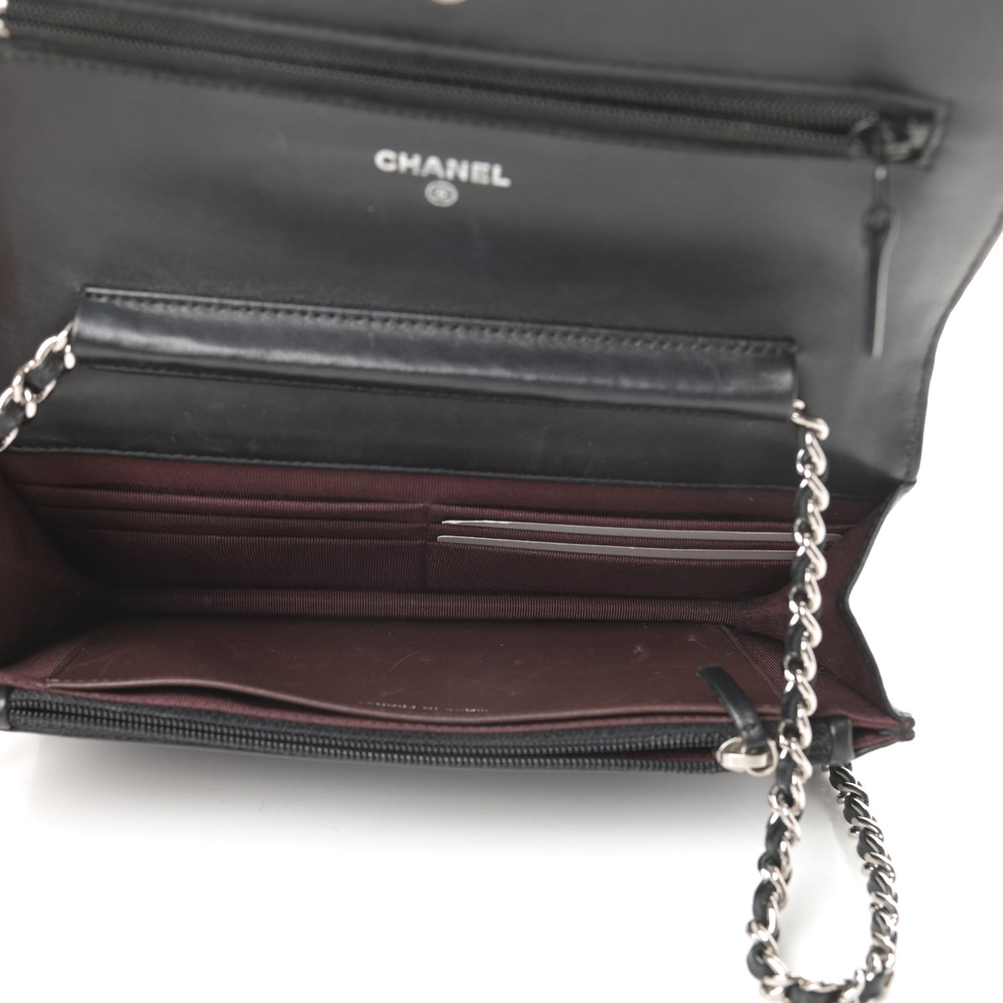 Lambskin Quilted Wallet On Chain WOC Black