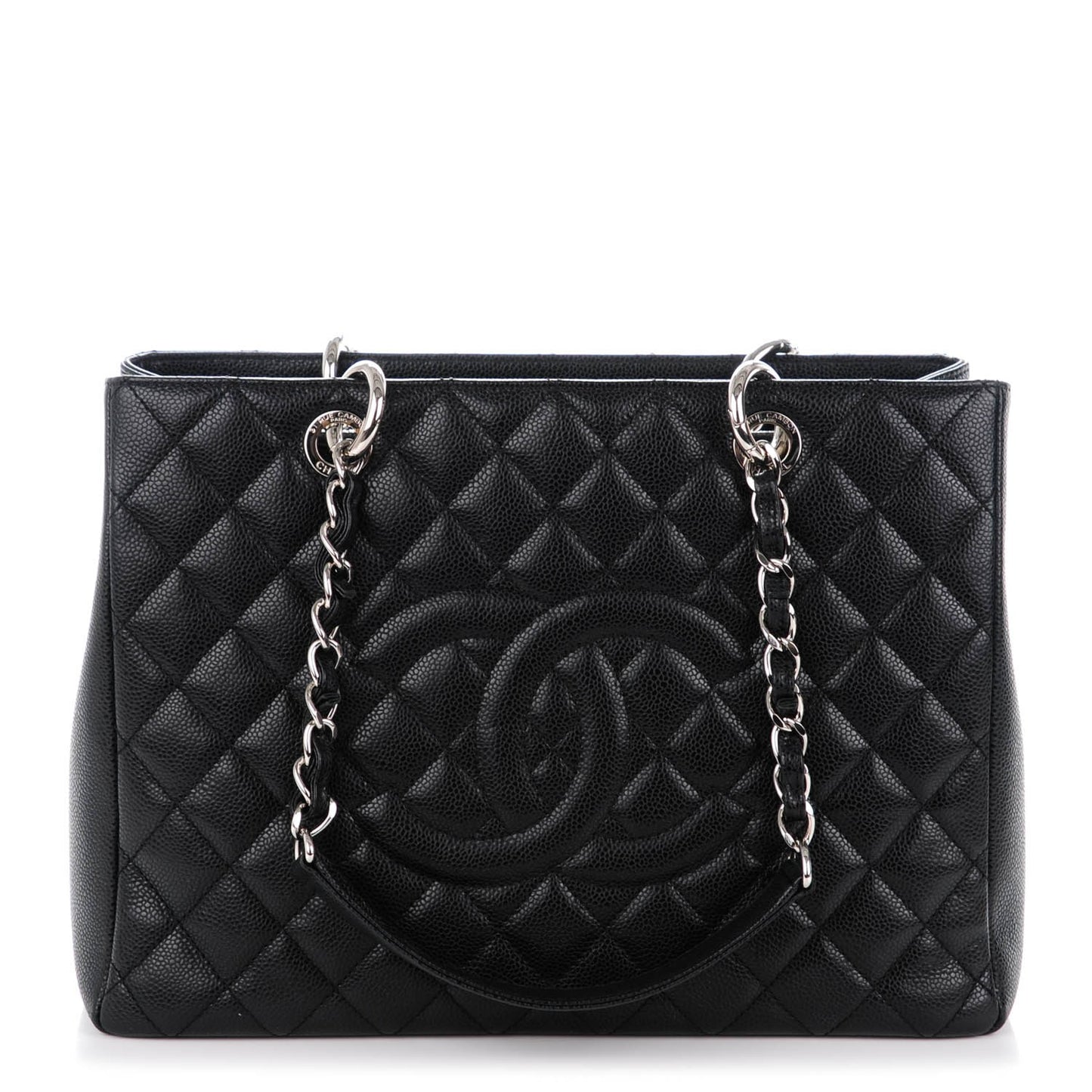 Caviar Quilted Grand Shopping Tote GST Black