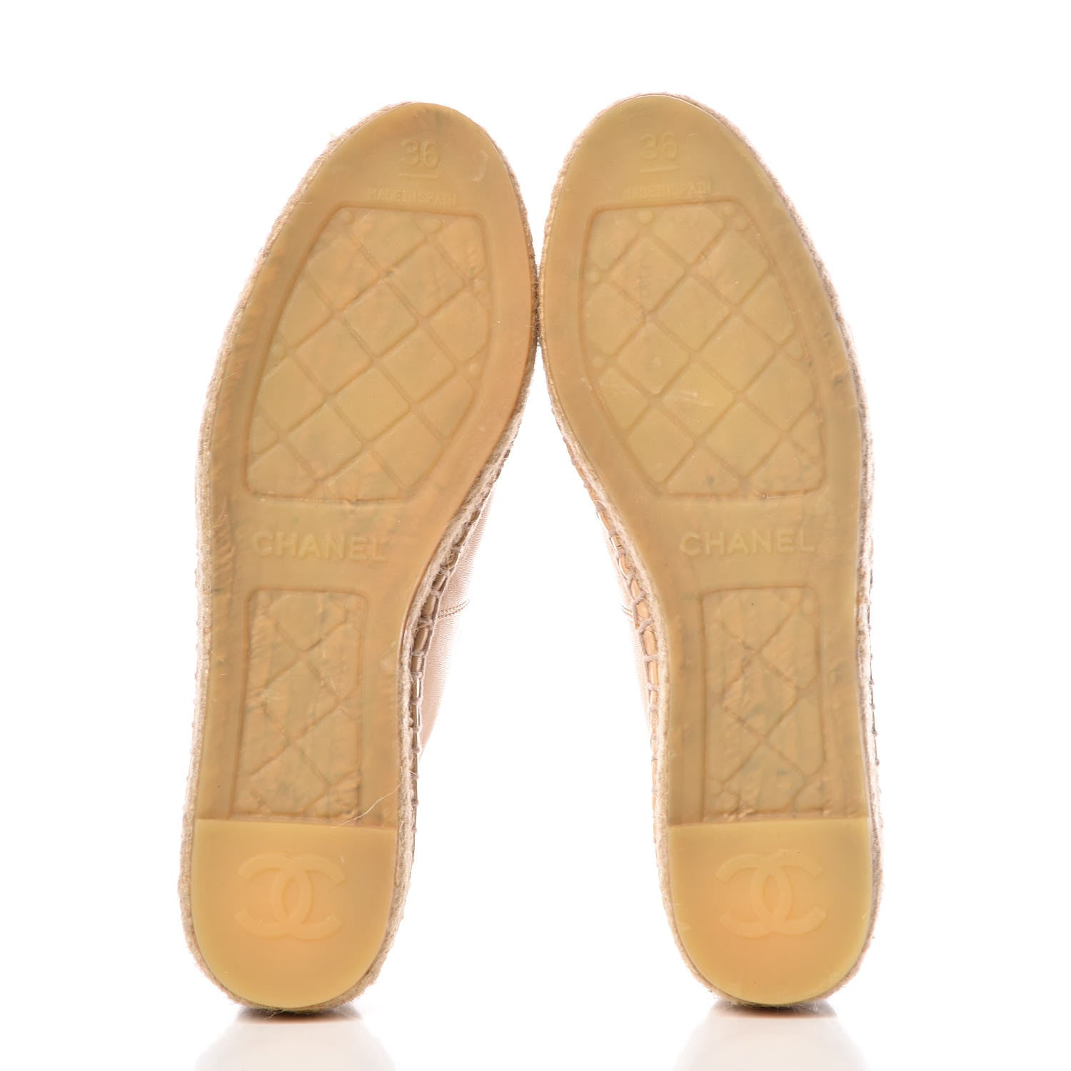 Chanel Lambskin CC Espadrilles 36 Beige Black 5 of 9