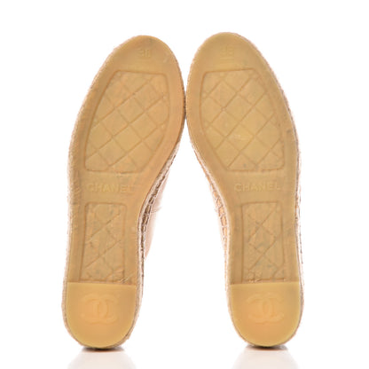 Chanel Lambskin CC Espadrilles 36 Beige Black 5 of 9