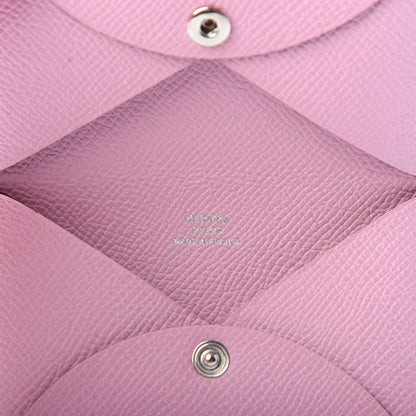 Hermes Epsom Calvi Card Case Mauve Sylvestre 6 of 6