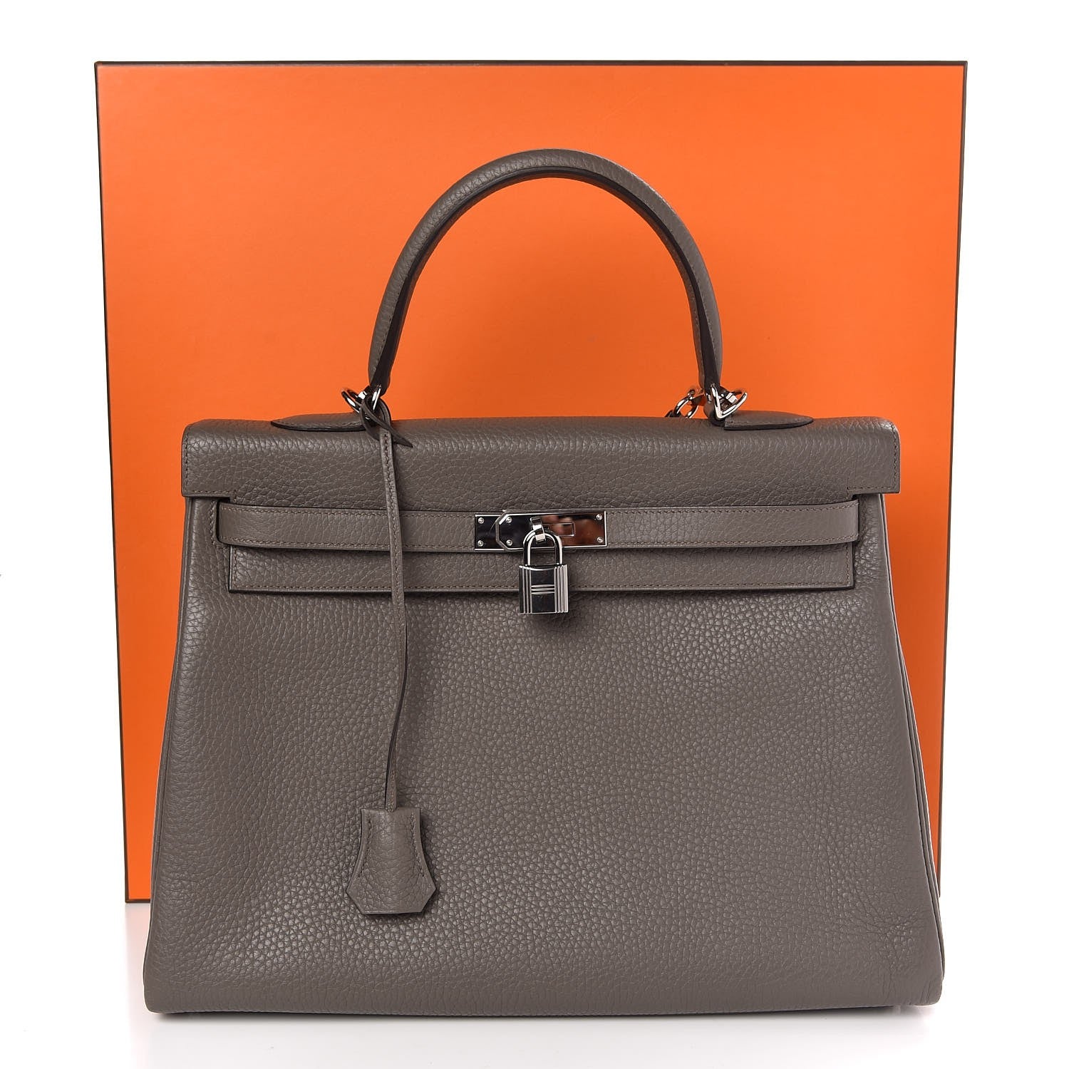 Hermes Taurillon Clemence Kelly Retourne 35 Etain 40 of 40