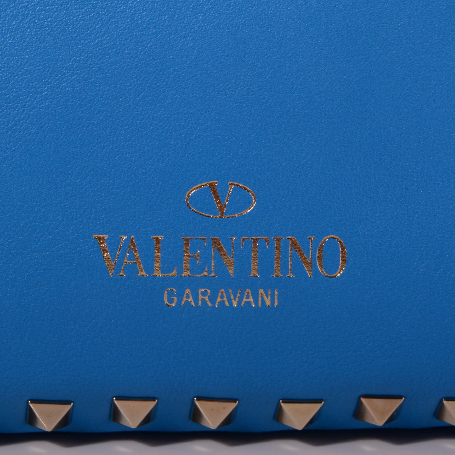 Valentino Garavani Vitello Medium Rockstud Tote Blue Fluo 4 of 8