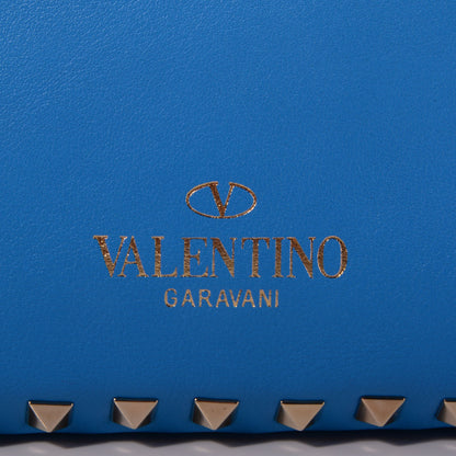 Valentino Garavani Vitello Medium Rockstud Tote Blue Fluo 4 of 8