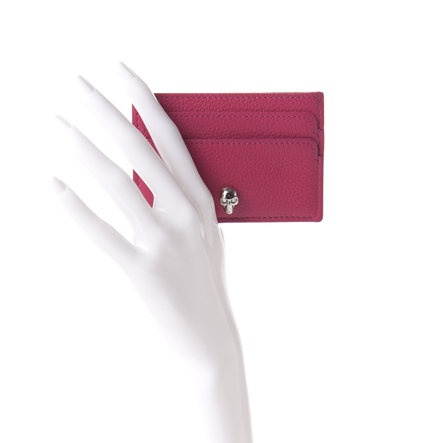 Alexander McQueen Calfskin Skull Card Holder Pink 2 of 8