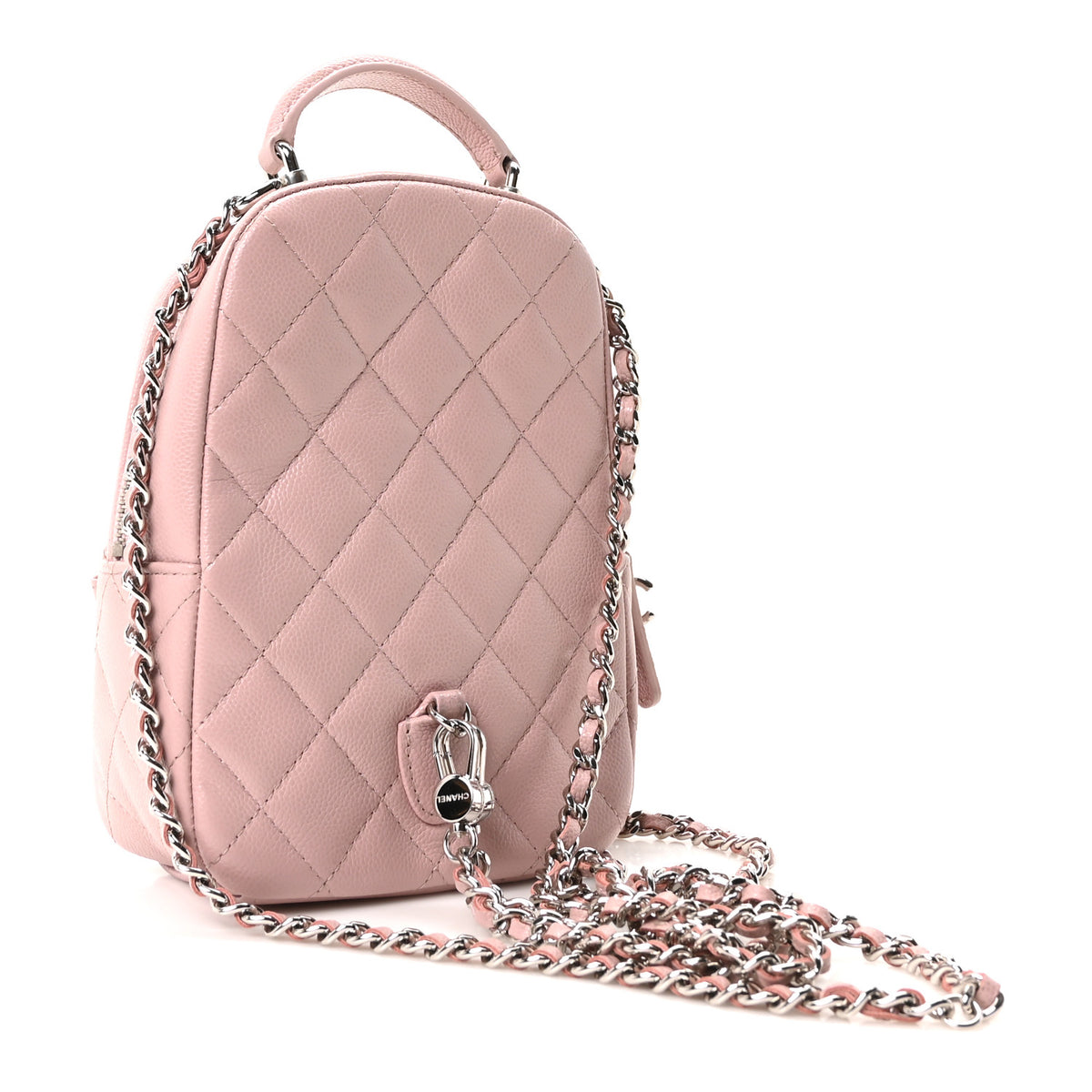 Chanel Caviar Quilted CC Mini Classic Backpack Pink 2 of 9
