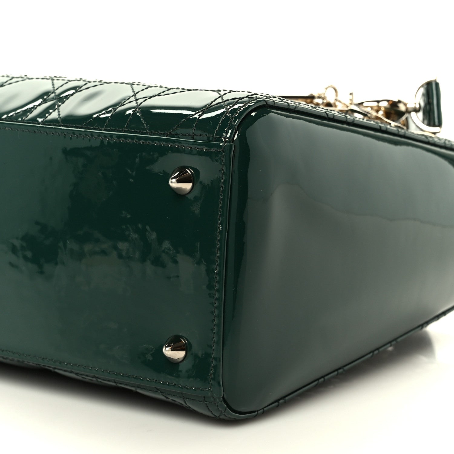 Christian Dior Patent Cannage Medium Lady Dior Pine Green 10 of 10