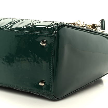 Christian Dior Patent Cannage Medium Lady Dior Pine Green 10 of 10