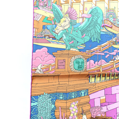 Hermes Silk La Legende Du Cheval A Plumes Scarf 90 4 of 6