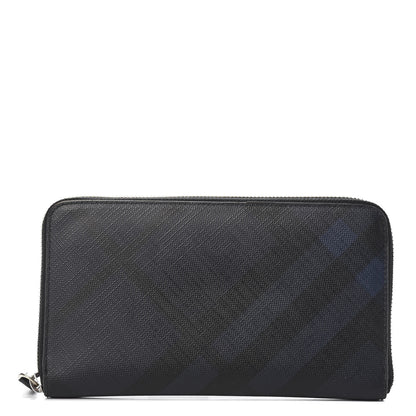 Burberry London Check Large Zip Around Wallet Charcoal 1 of 8
