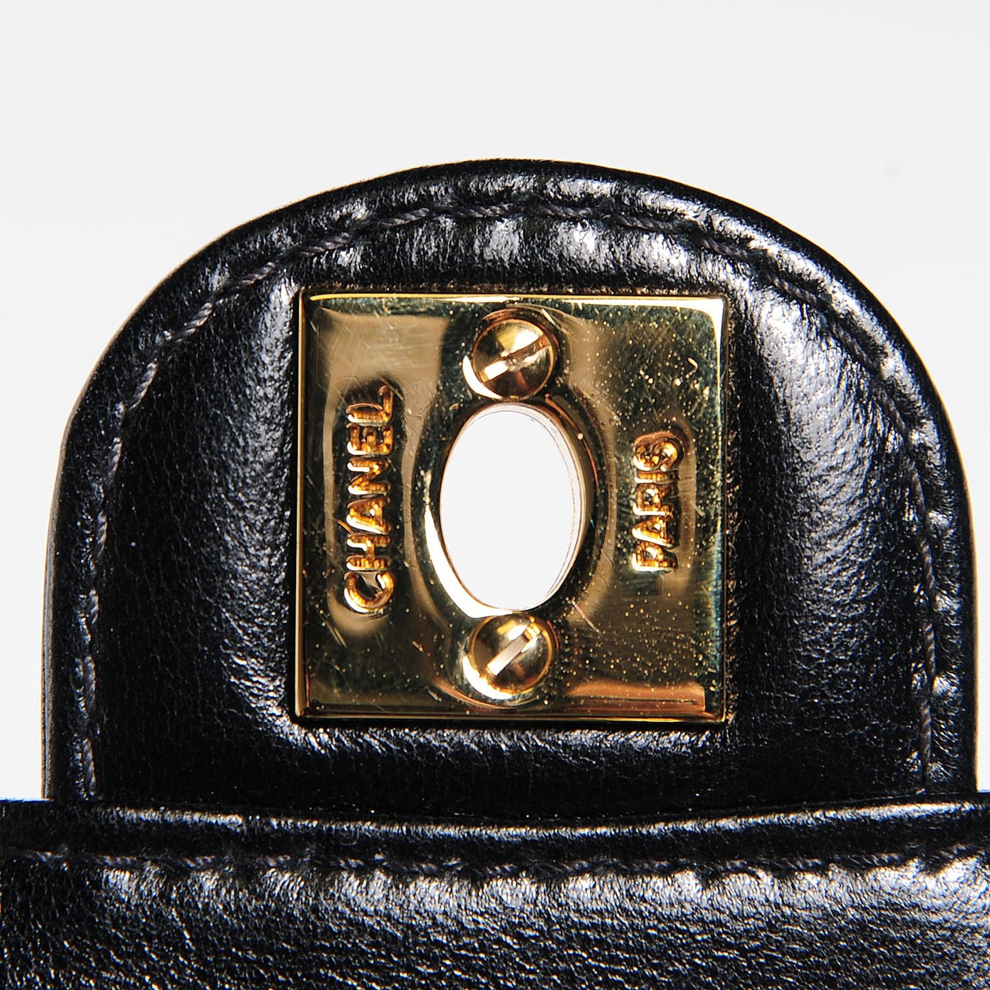 Lambskin Stitched Mini Flap Black