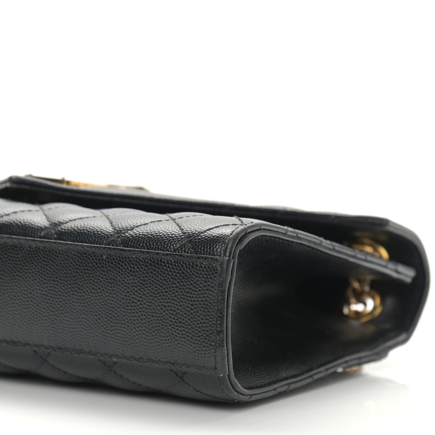 Grain De Poudre Textured Mixed Matelasse Triquilt Medium Monogram Satchel Black