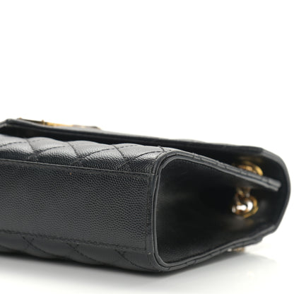 Saint Laurent Grain De Poudre Textured Mixed Matelasse Triquilt Medium Monogram Satchel Black 13 of 13