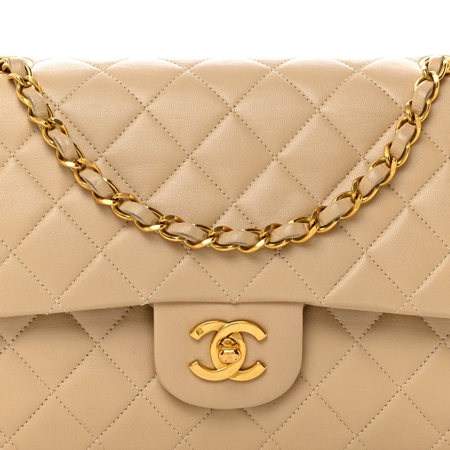 Chanel Lambskin Quilted Small Double Flap Beige 8 of 10