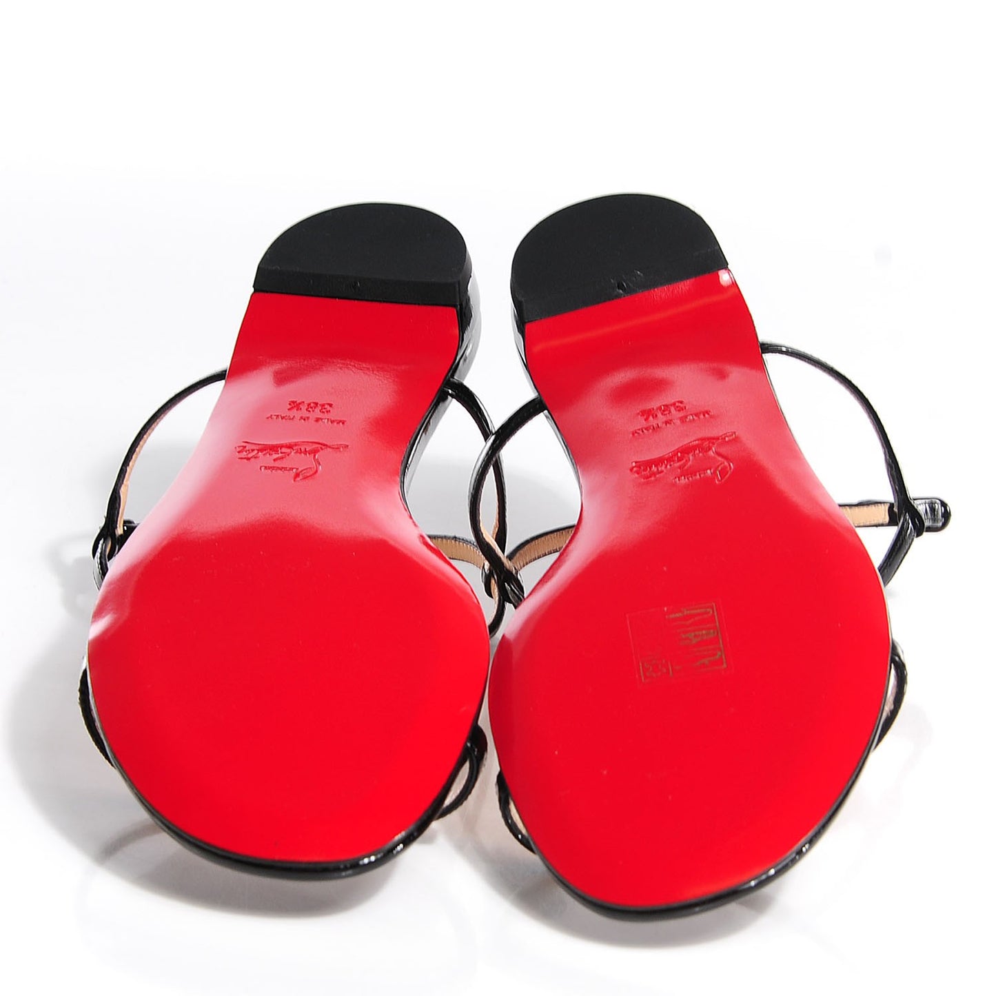 Patent PVC Cora Heart Flat Sandals 38.5 Pink Black