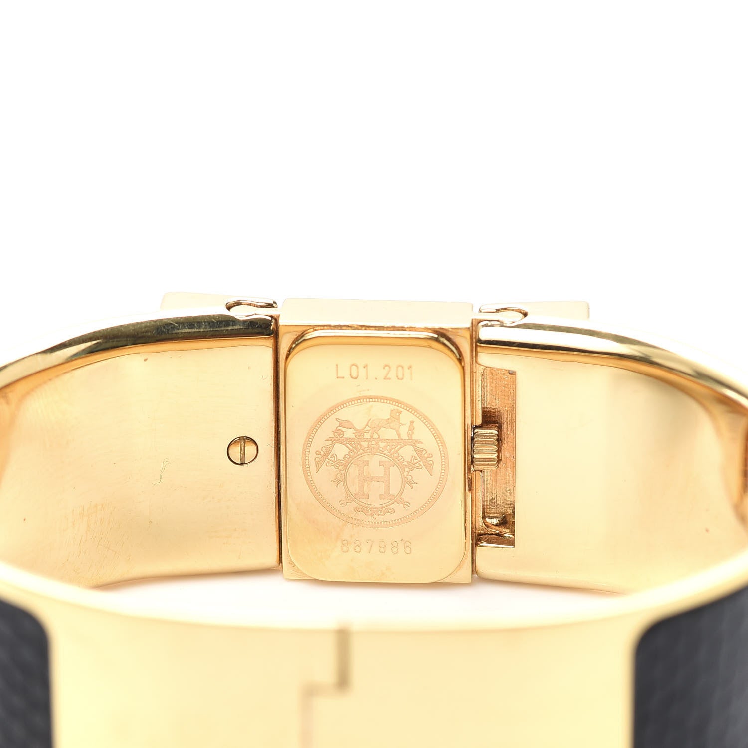 Hermes Stainless Steel Lizard 19mm Loquet Quartz Watch Noir 4 of 5