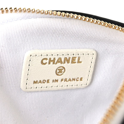Chanel Canvas Calfskin Tennis Racket Clutch With Chain White Black 5 of 11