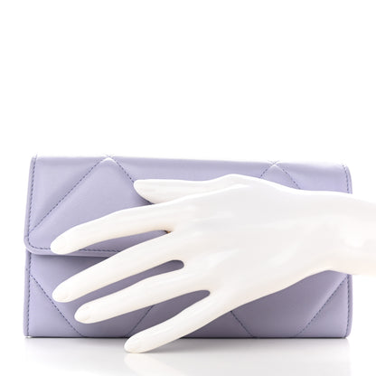 Chanel Lambskin Quilted Chanel 19 Flap Wallet Light Purple 2 of 9