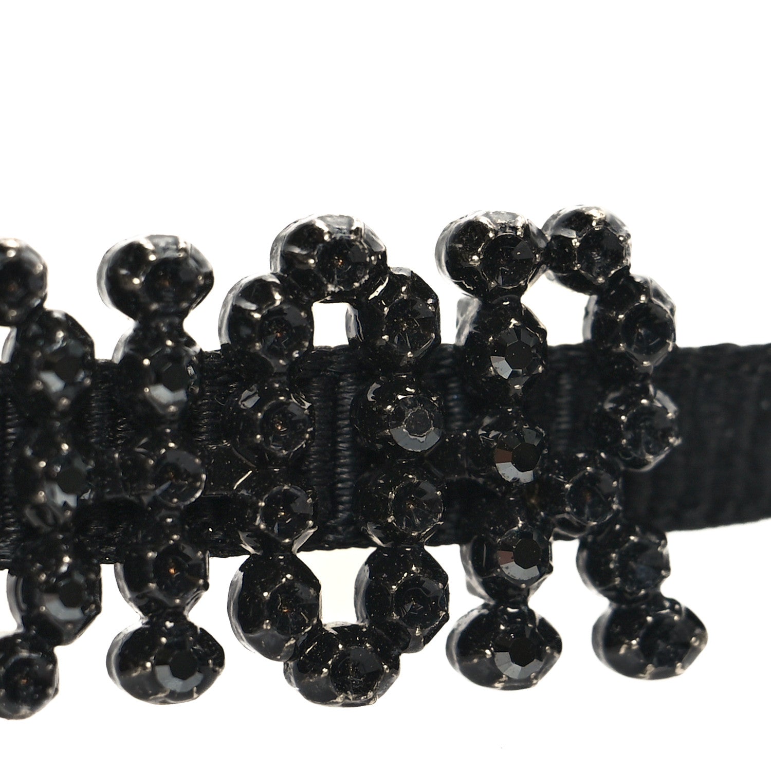 Christian Dior Grosgrain Ribbon Crystal J'Adior Logo Choker Necklace Black 5 of 5