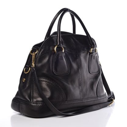 Prada Cervo Deerskin Dome Satchel Black 4 of 12