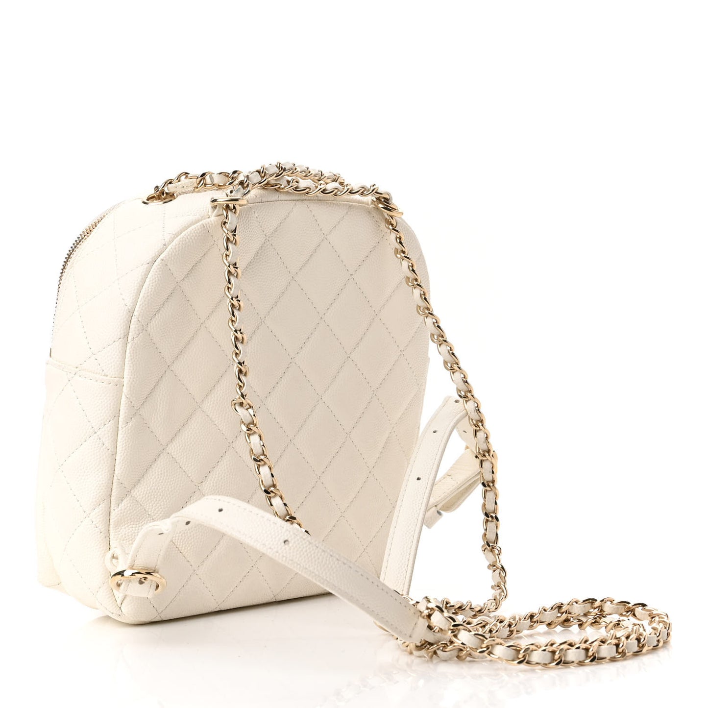 Caviar Quilted Small CC Day Backpack White
