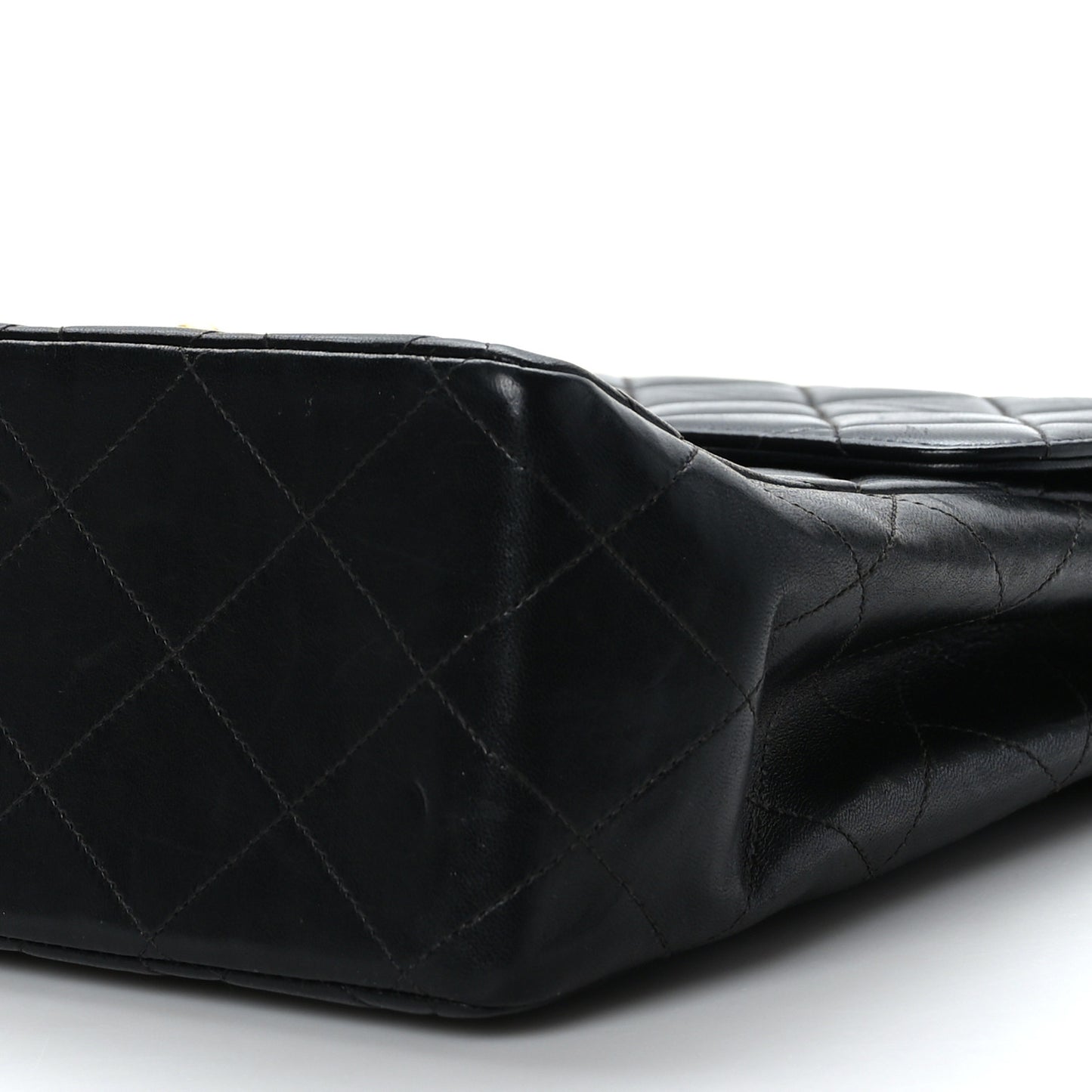 Lambskin Quilted Jumbo Single Flap Black