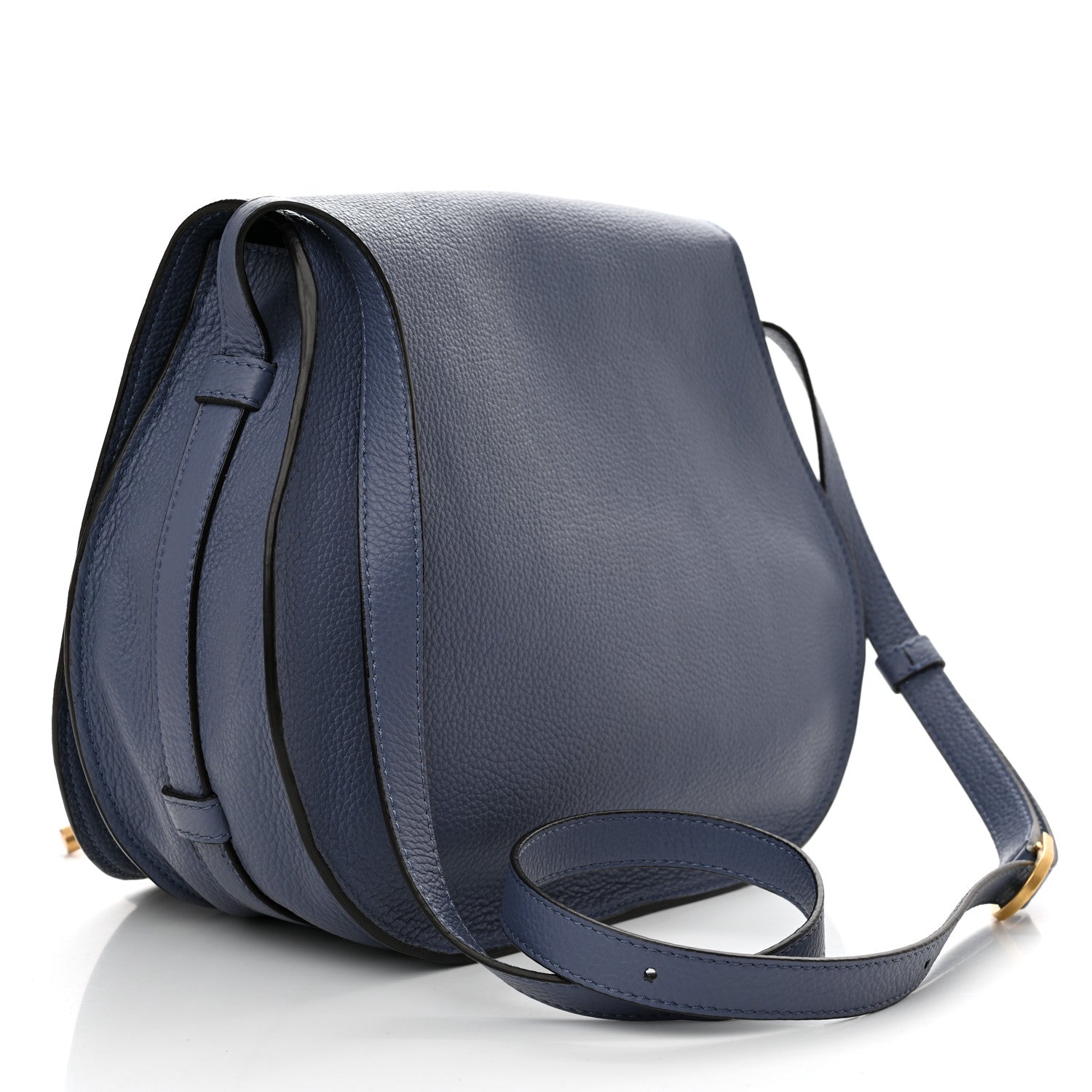 Chloe Calfskin Medium Marcie Round Crossbody Bag Street Blue 2 of 14