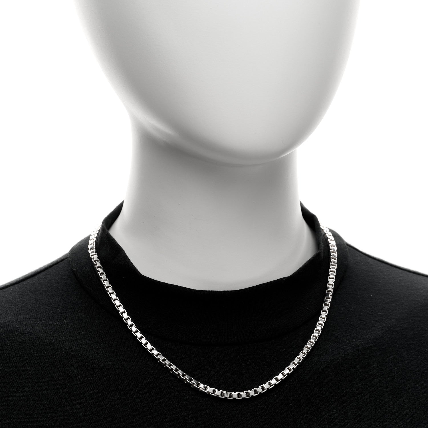 Tiffany Sterling Silver 4mm Venetian Link Necklace 2 of 4