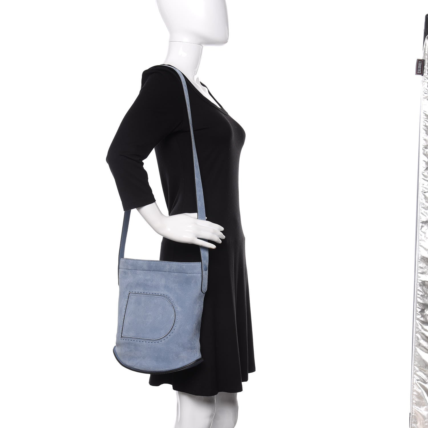 Delvaux Nubuck Santiag Pin Daily Shoulder Bag Denim II 2 of 9